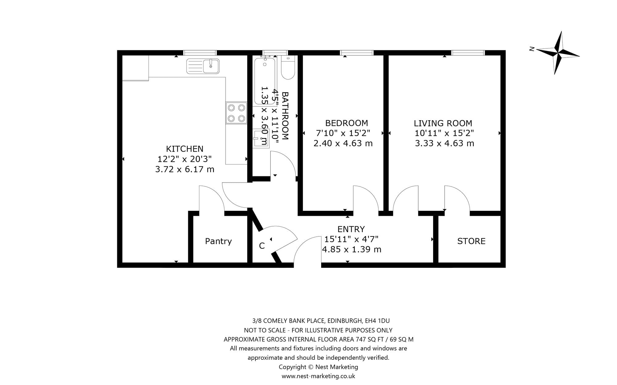 Floor plan, Comely Bank Place, Edinburgh EH4
