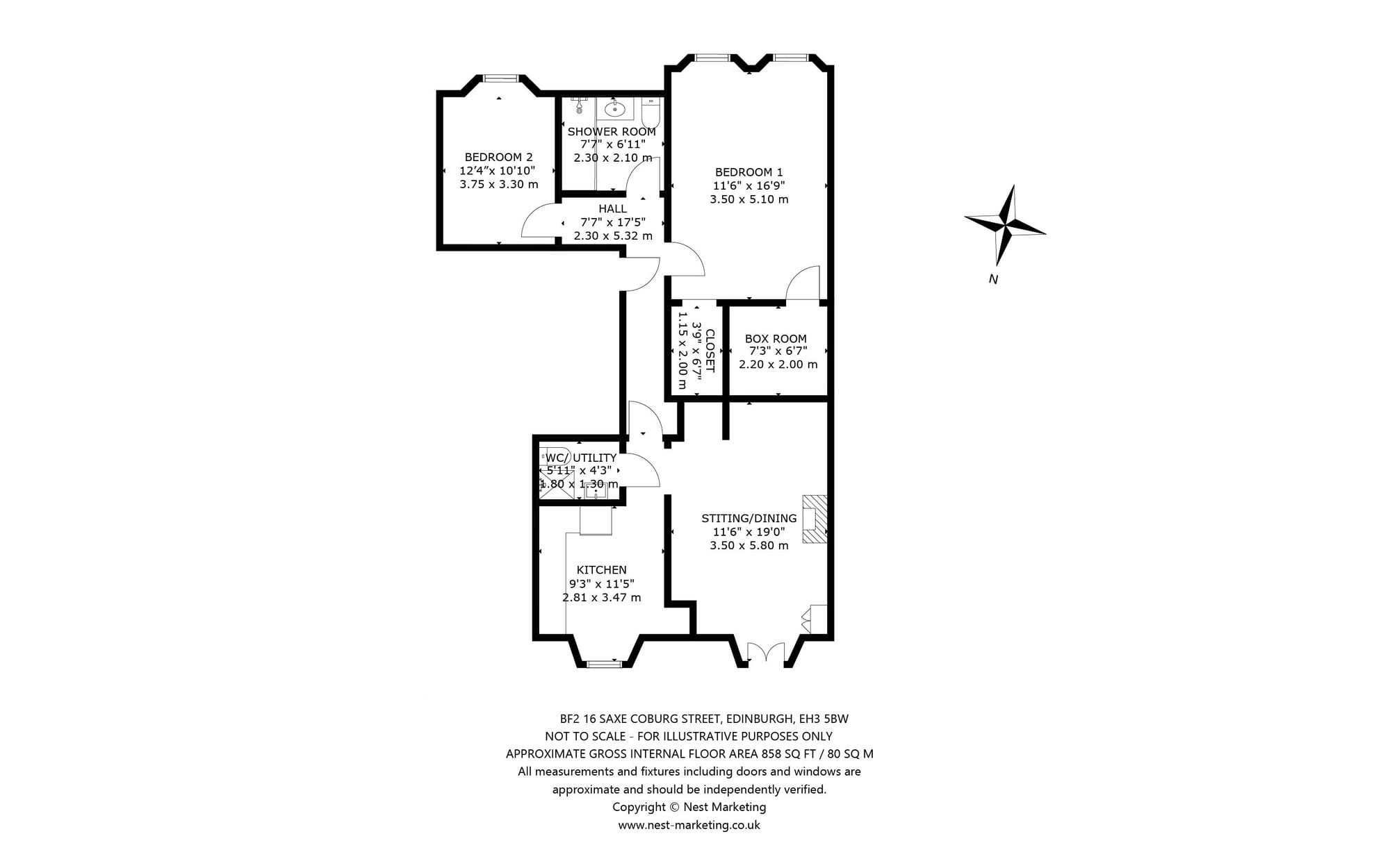 Floor plan, Saxe Coburg Street, Edinburgh EH3