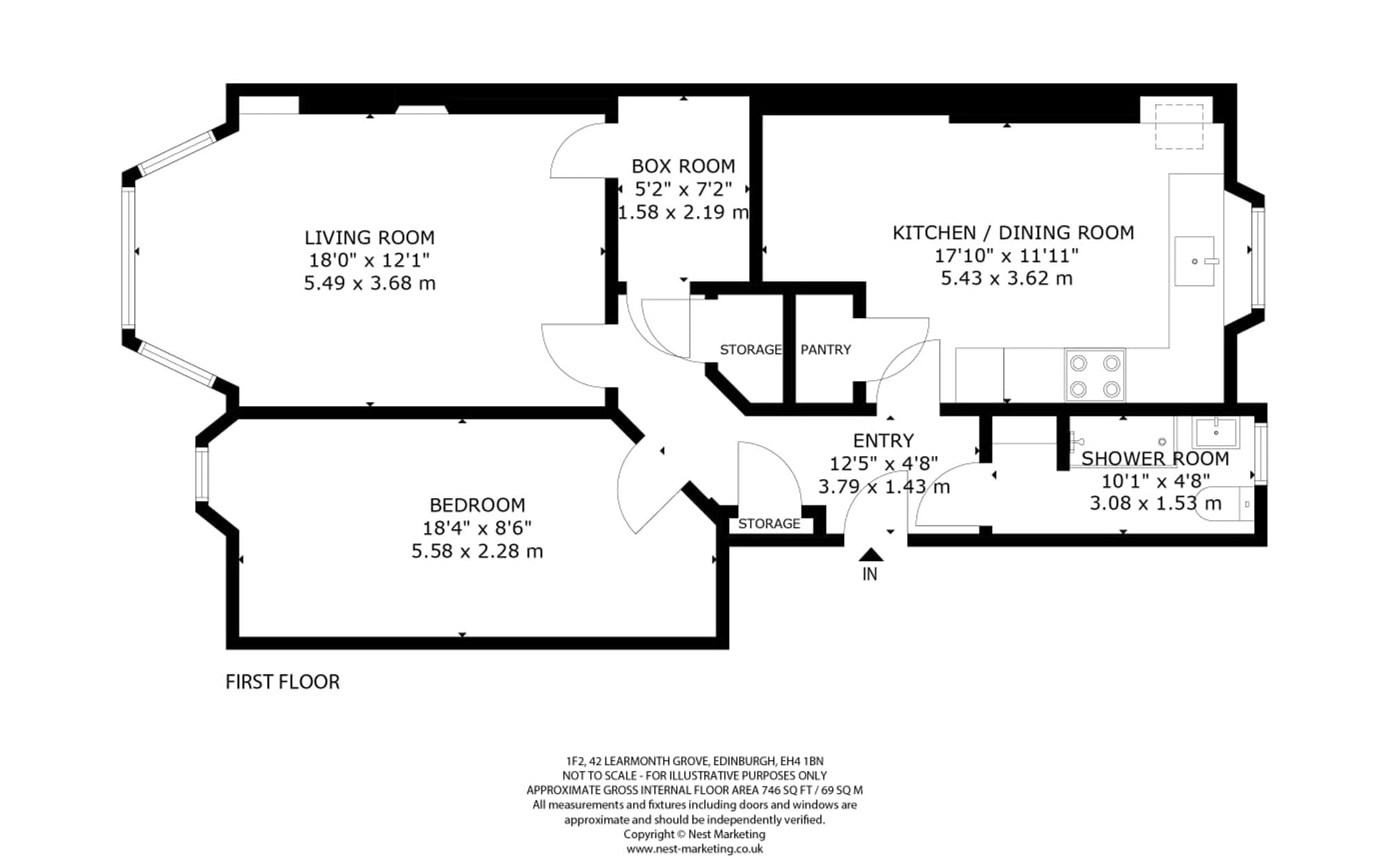 Floor plan, Learmonth Grove, Edinburgh EH4