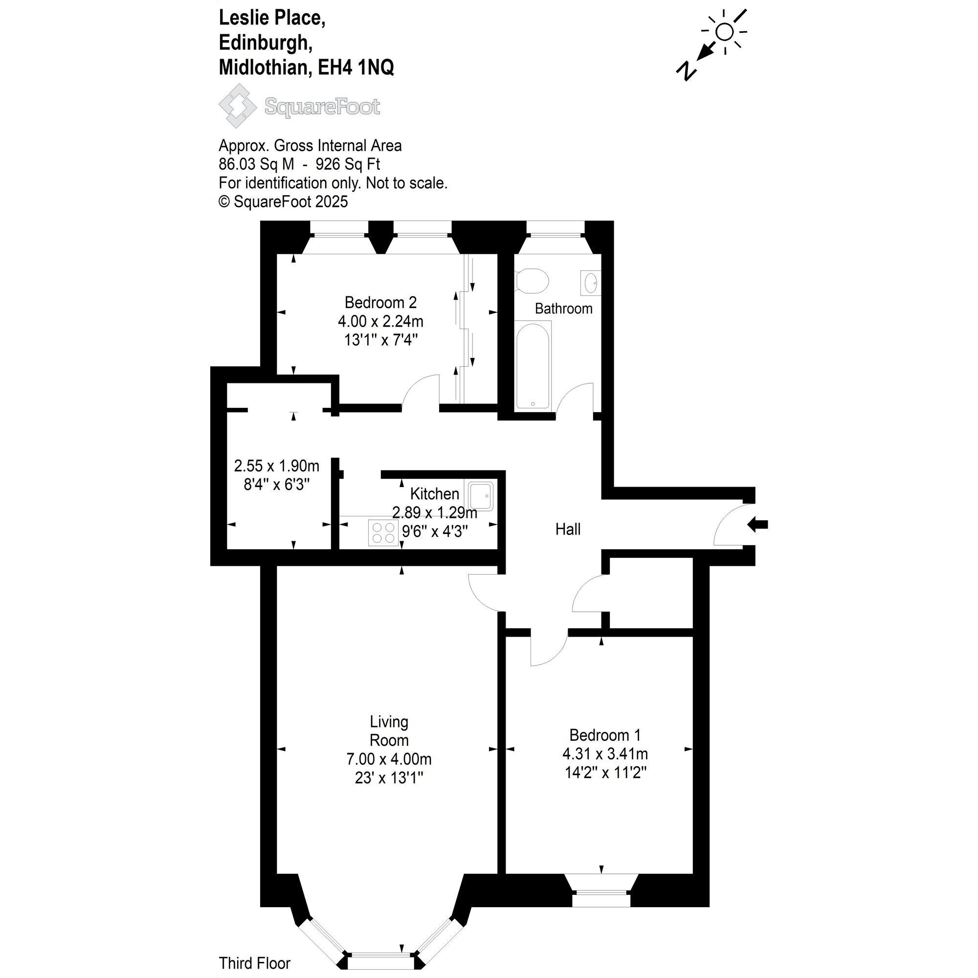 Floorplan: 3f3, 15 Leslie Place, Edinburgh