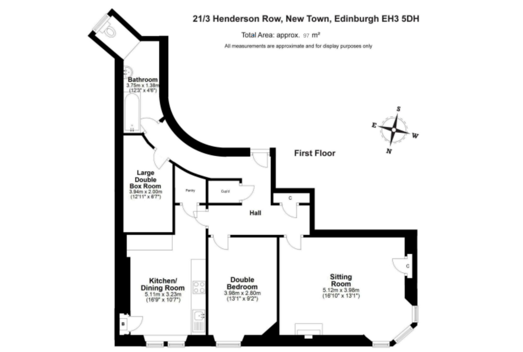 Floorplan: 21/3 Henderson Row, Edinburgh