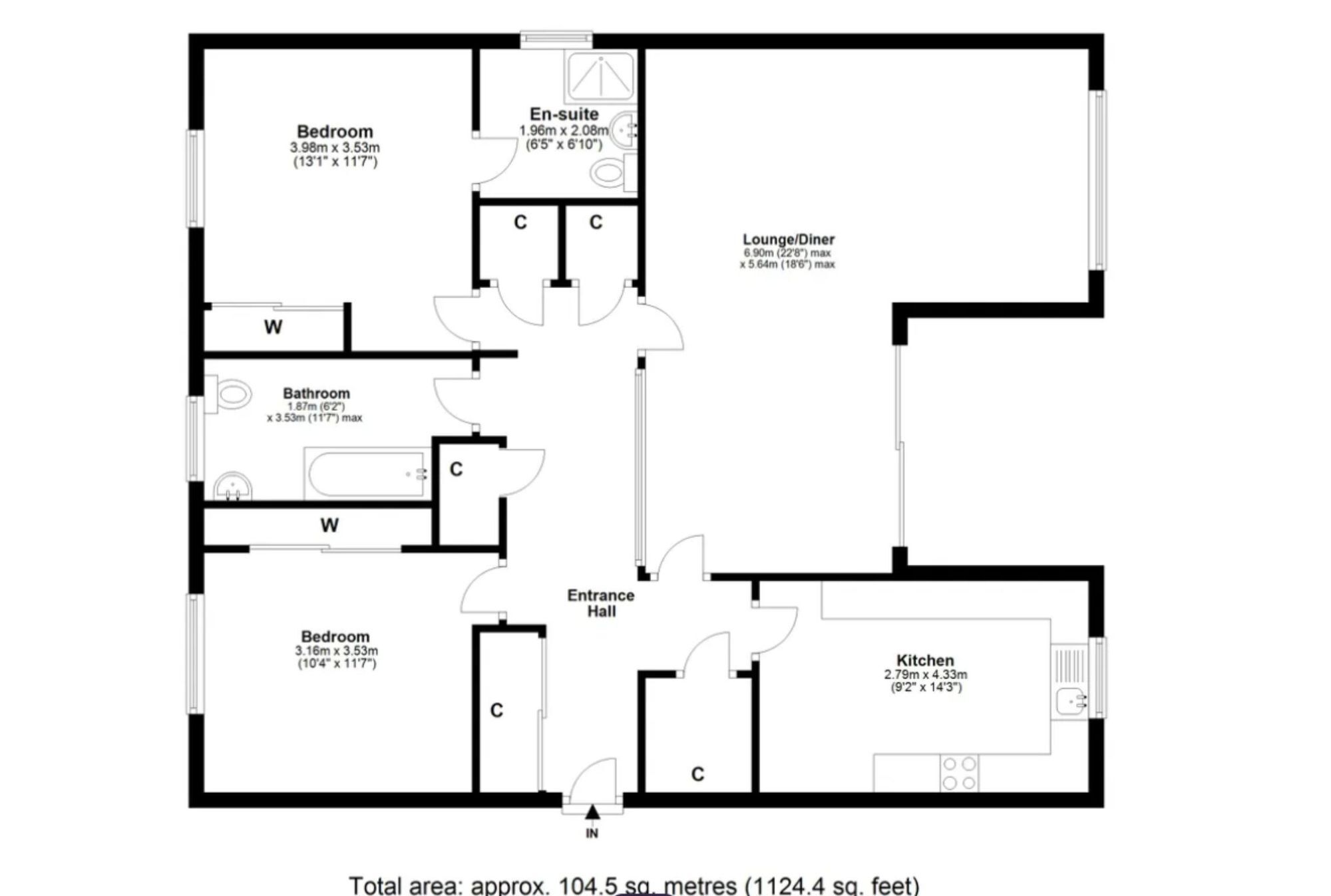Floorplan: 10/3 Rocheid Park, Edinburgh