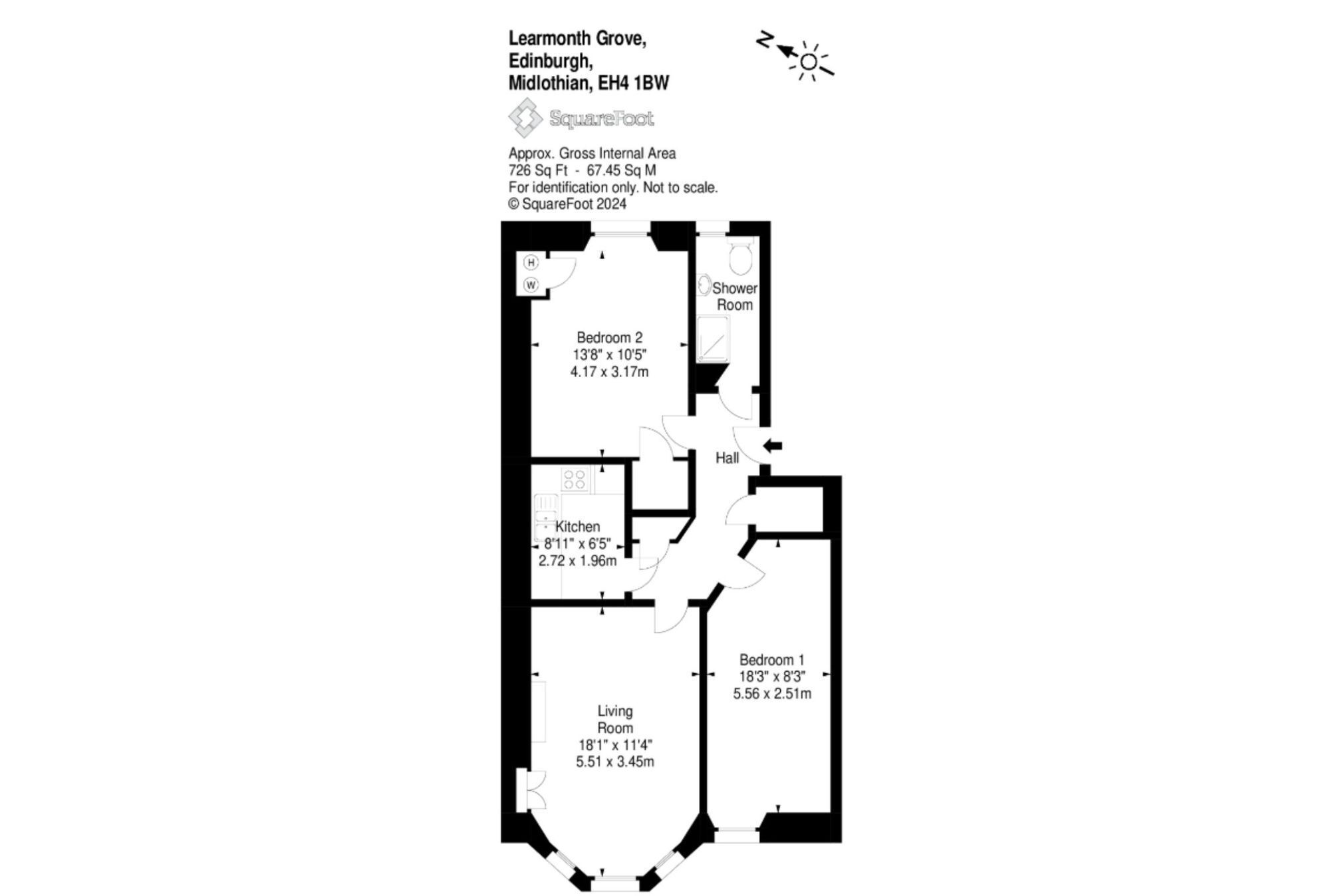 Floorplan: 34/7 Learmonth Grove, Edinburgh