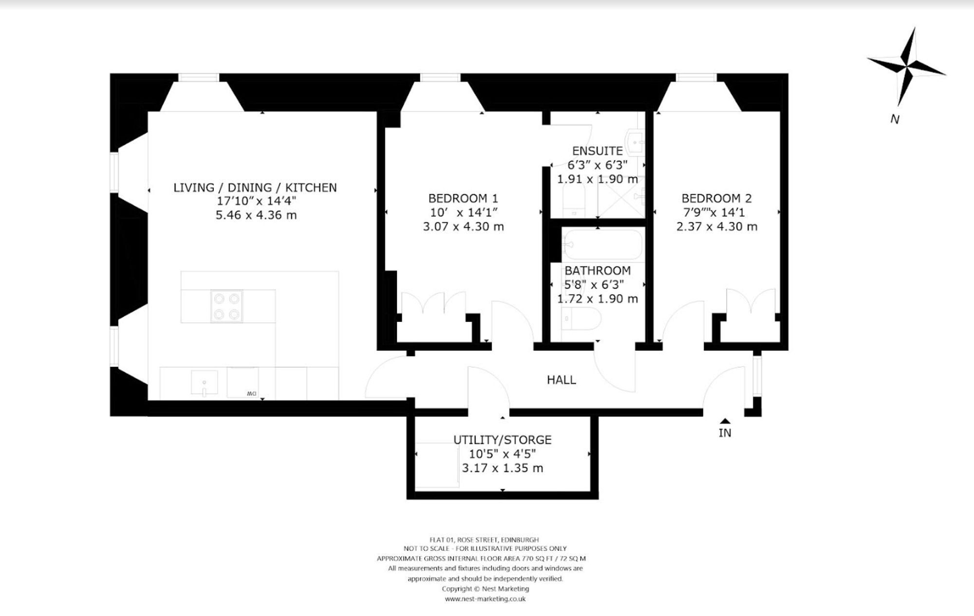 Floorplan: 77 2F1 Rose Street, Edinburgh